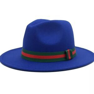 Royal Blue Fedora Hat with Elastic Band
